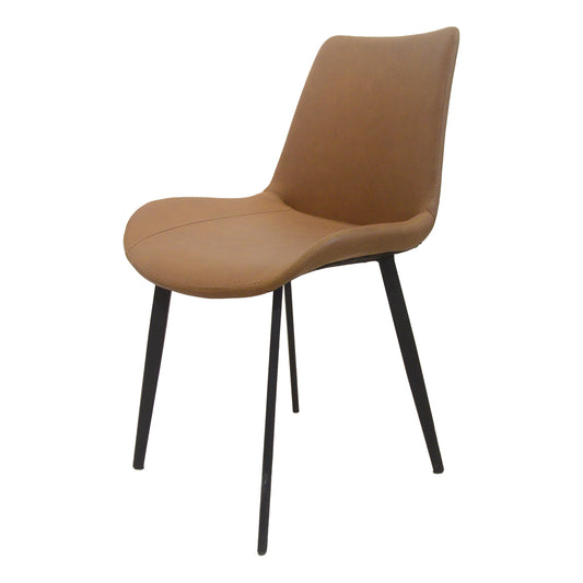 Dining Chairs with Upholstered Seat, PU Leather and Metal Legs