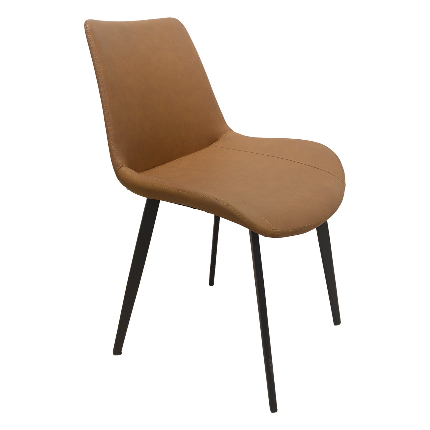 Dining Chairs with Upholstered Seat, PU Leather and Metal Legs