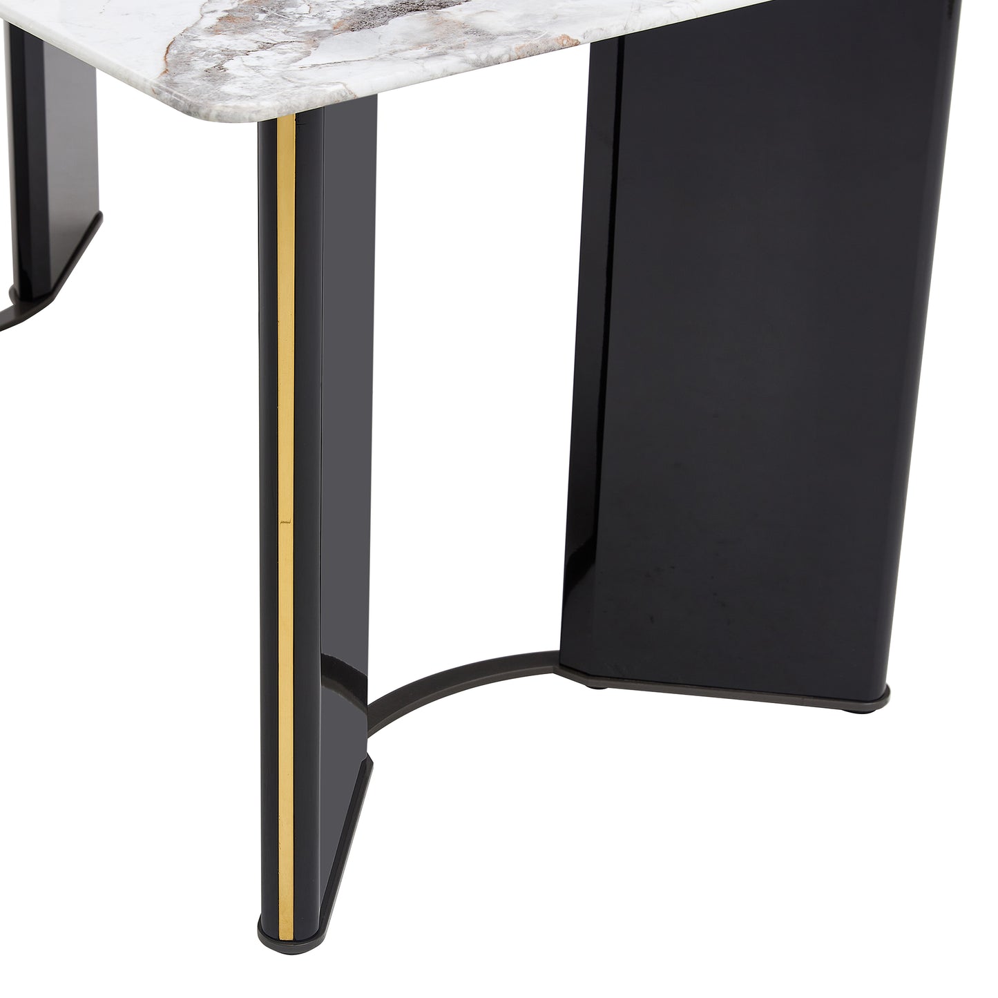 Dining Table with White Imitation Marble Tabletop and MDF Table Legs